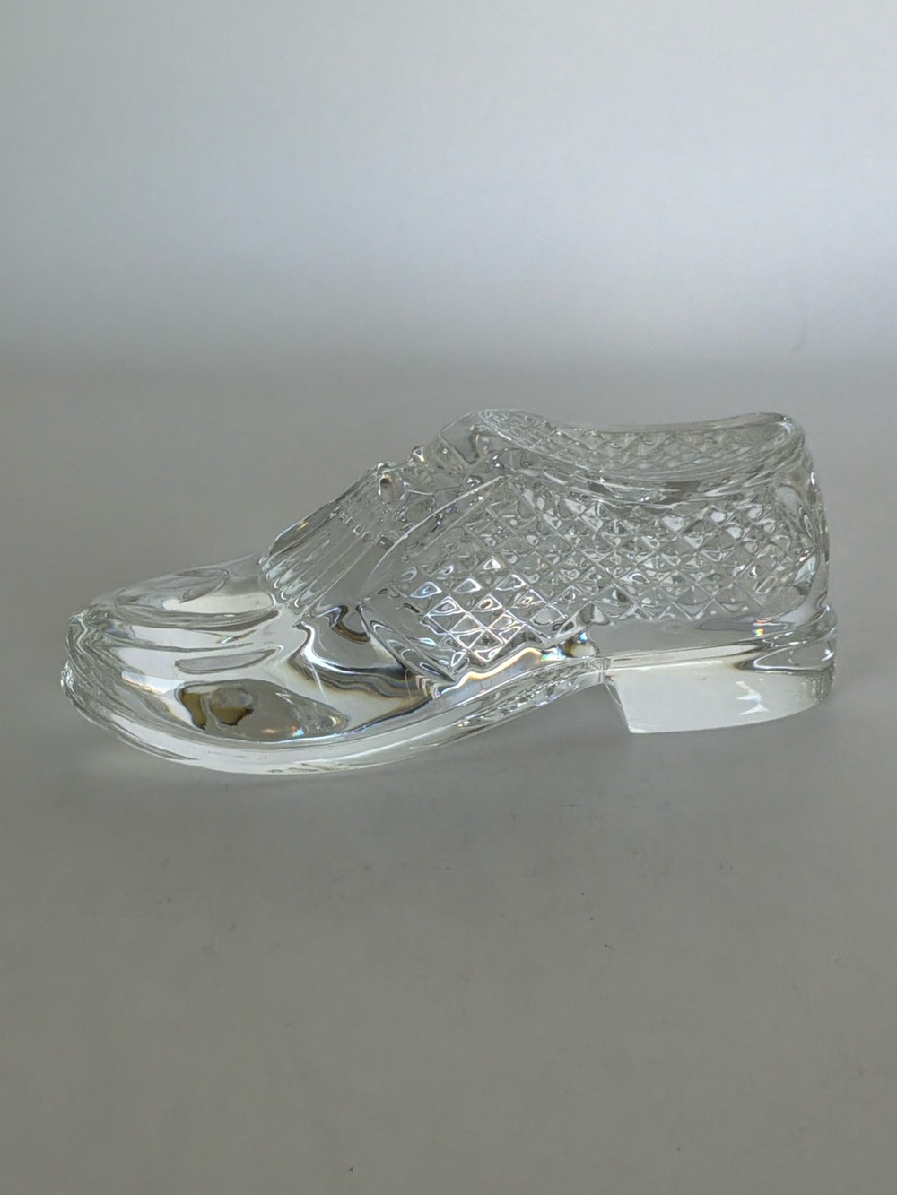 Waterford Crystal Golf Shoe Figurine Paperweight Clear Cut Crystal Collectible
